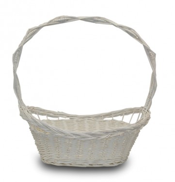 Whole wicker basket white braid