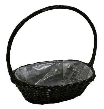 Walnut flat wicker basket