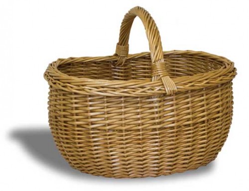 Wicker basket for mushrooms