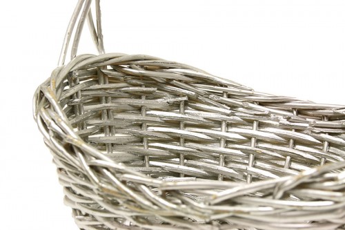 Silver wicker basket