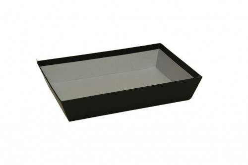 Black-silver cardboard tray