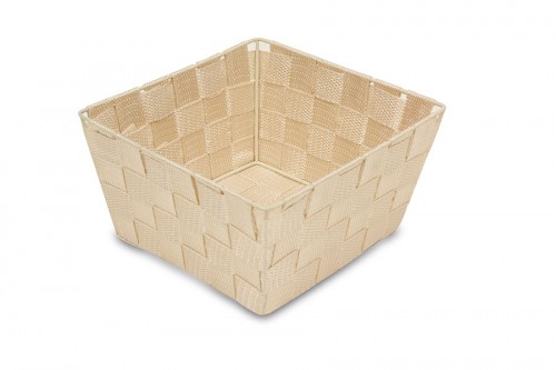 Square beige fabric tray
