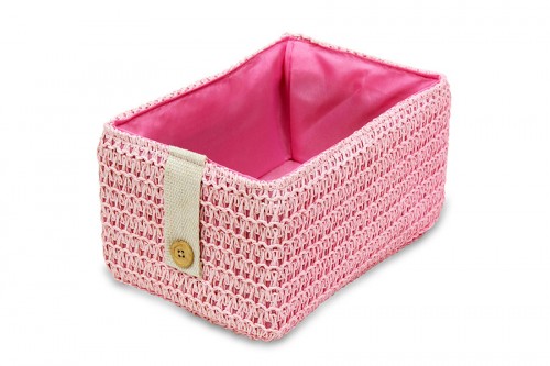 Pink tray with button