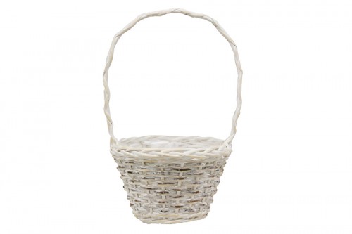Satin white basket