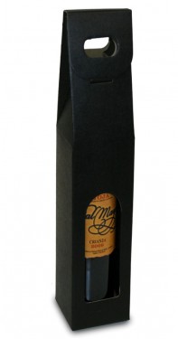 Porte-bouteilles en carton champignon noir 1 bot.
