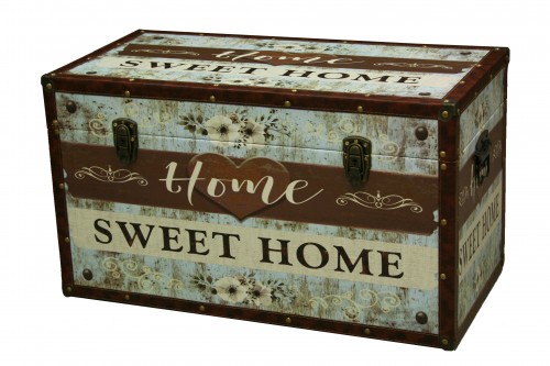 Wooden trunk decoration home blue