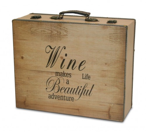Wine wooden suitcase - 3 bottles