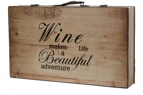 Valise à vin en bois - 6 bouteilles