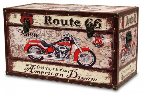 Wooden trunk decoration route 66