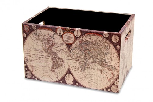 Caja madera mundo