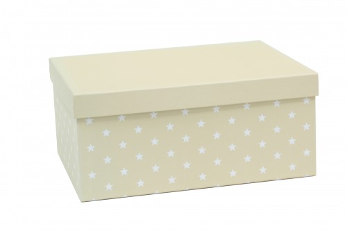 Beige box with white stars