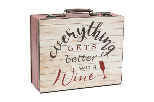 Rustic wine suitcase