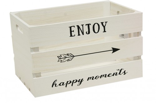 Wooden box enjoy happy moments