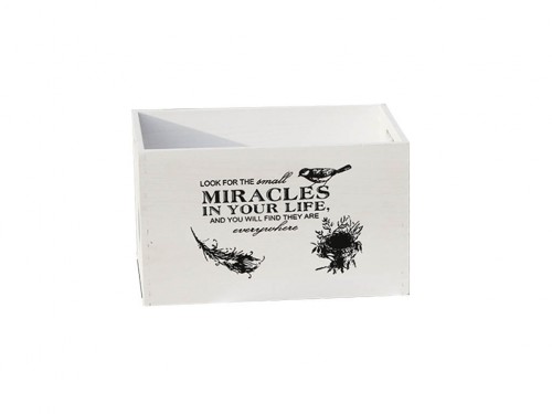 miracles white wooden box