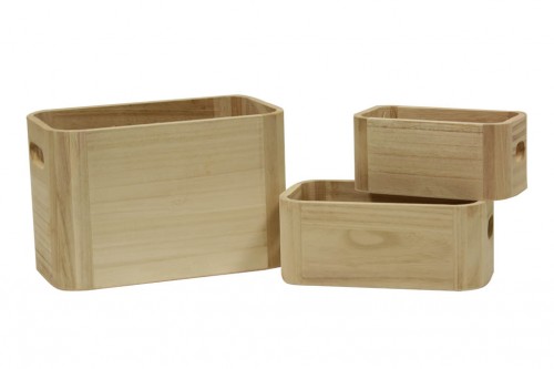 Caja madera natural esquinas oval