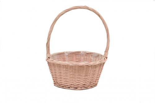 Pink basket with plastic