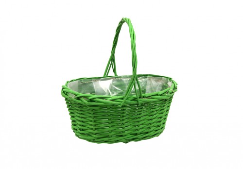 Plastic green oval basket