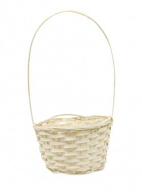 Cheap light yellow laminated basket.