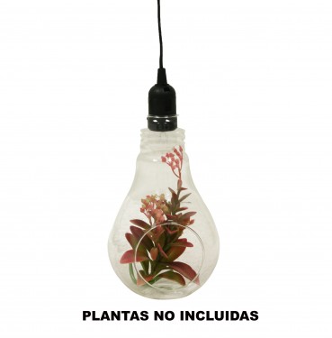 Light bulb drop glass planter