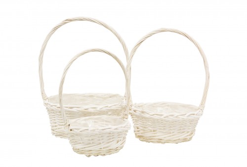 White cup basket s/3