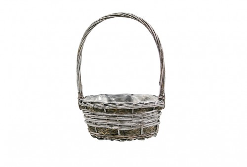 Gray braided basket set/3