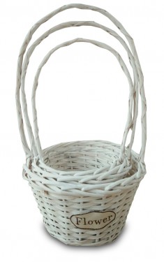 White home basket s/3