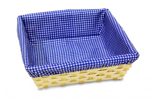 Blue plaid fabric tray