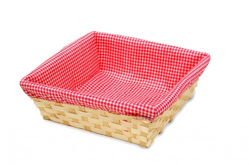 Pink checked fabric tray