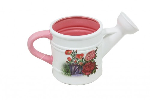 watering can pink roses
