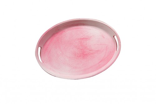 rosa+weißes Tablett