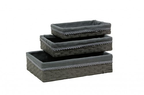 Gray paper trays s/3