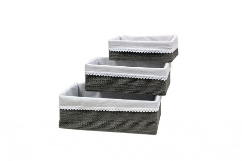 Drawers with strips of gray paper s/3