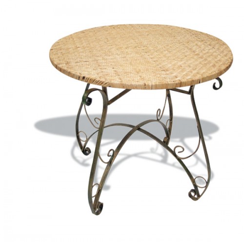 Iron and rattan table