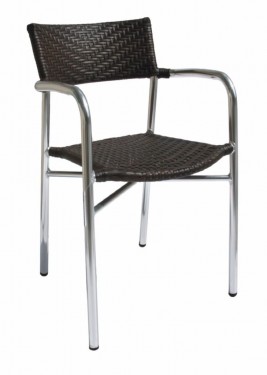 Dark flat rattan chair