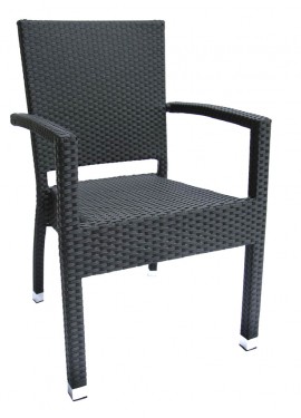 Black full rattan chair
