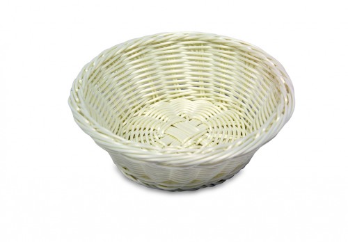 Round white bread basket