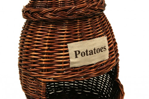 wicker potato pot