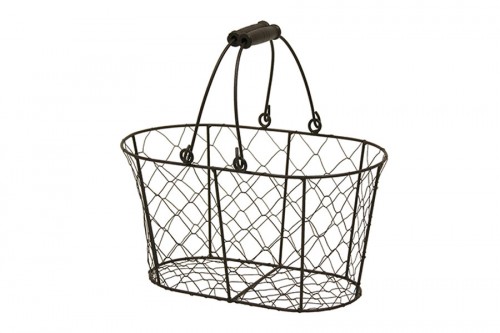 Metal basket folding handles chicken coop