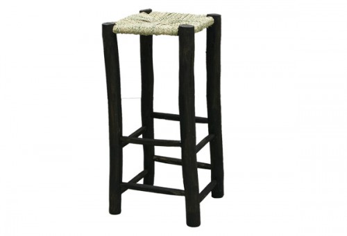 High stool in dark wood and enea