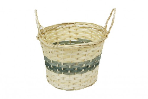 Small bamboo basket with handles