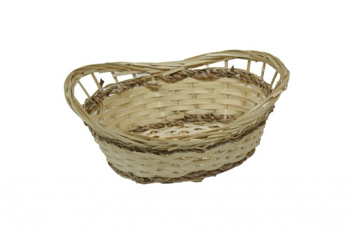 Natural oval bamboo basket