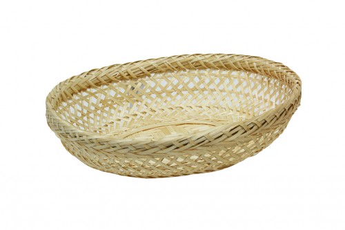 Natural bamboo oval basket