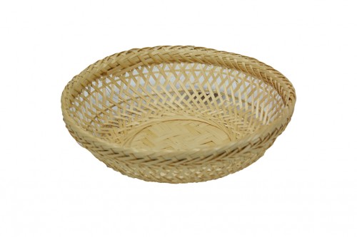 Natural bamboo round basket