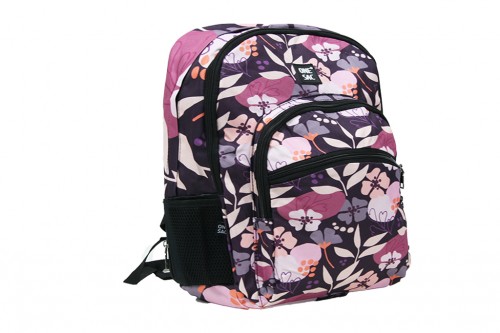 purple floral backpack
