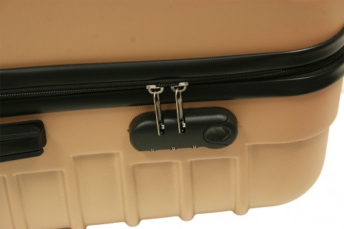 Golden travel suitcase s/3