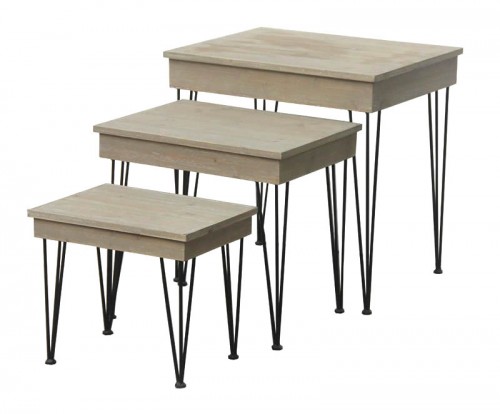 Tables en bois style pieds métal