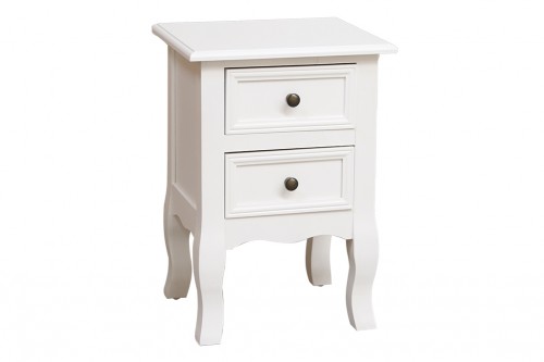 Table basse blanche - 2 tiroirs