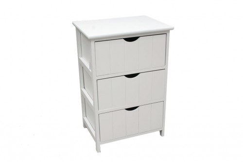 White vertical chest of drawers - 3 drawers