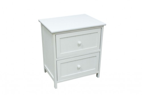 White vertical chest of drawers w/ braces - 2 drawers
