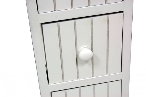 Narrow white vertical chest of drawers - 4 drawers